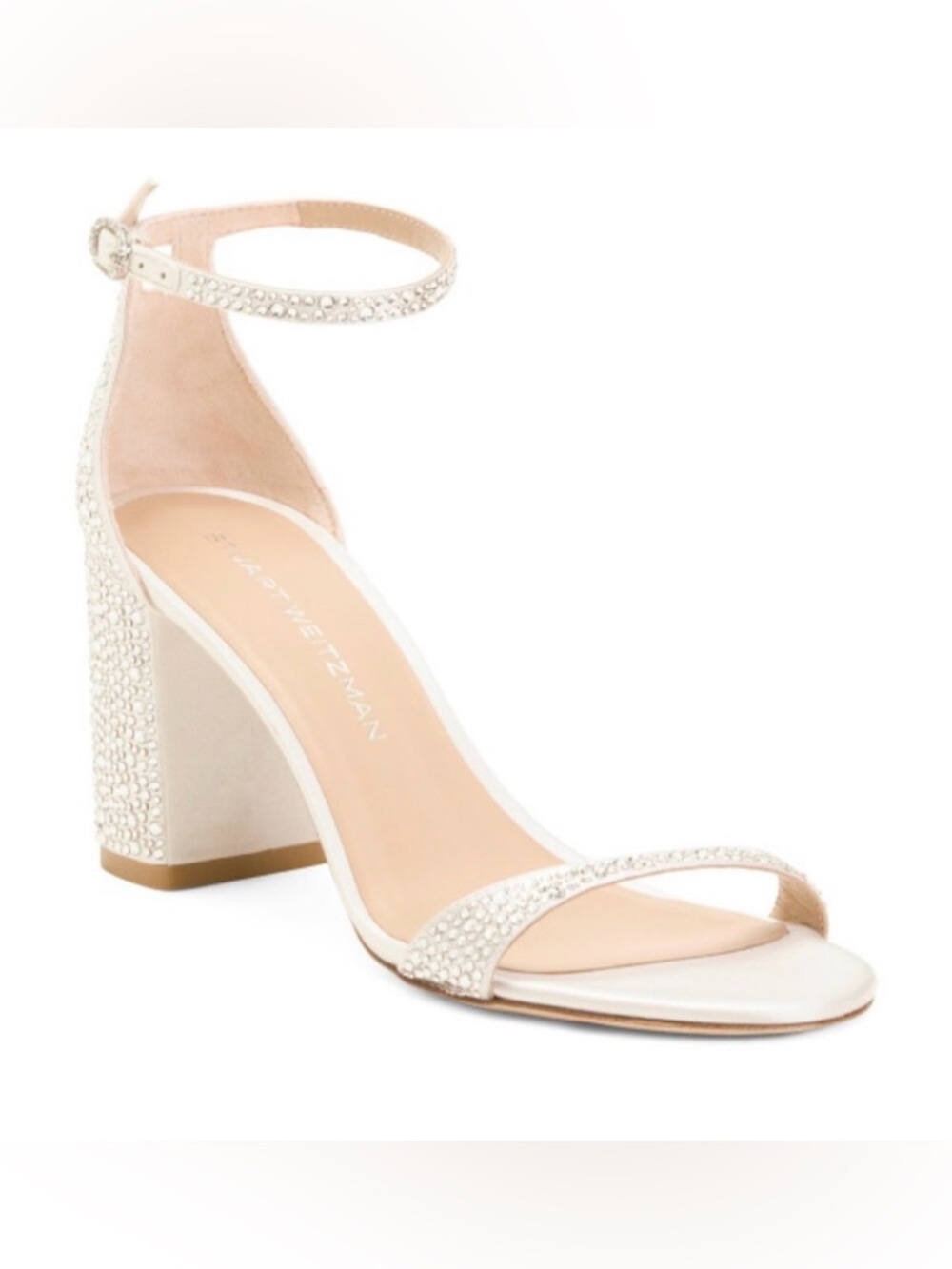 Stuart Weitzman Nudist Shine 75 Block Heel